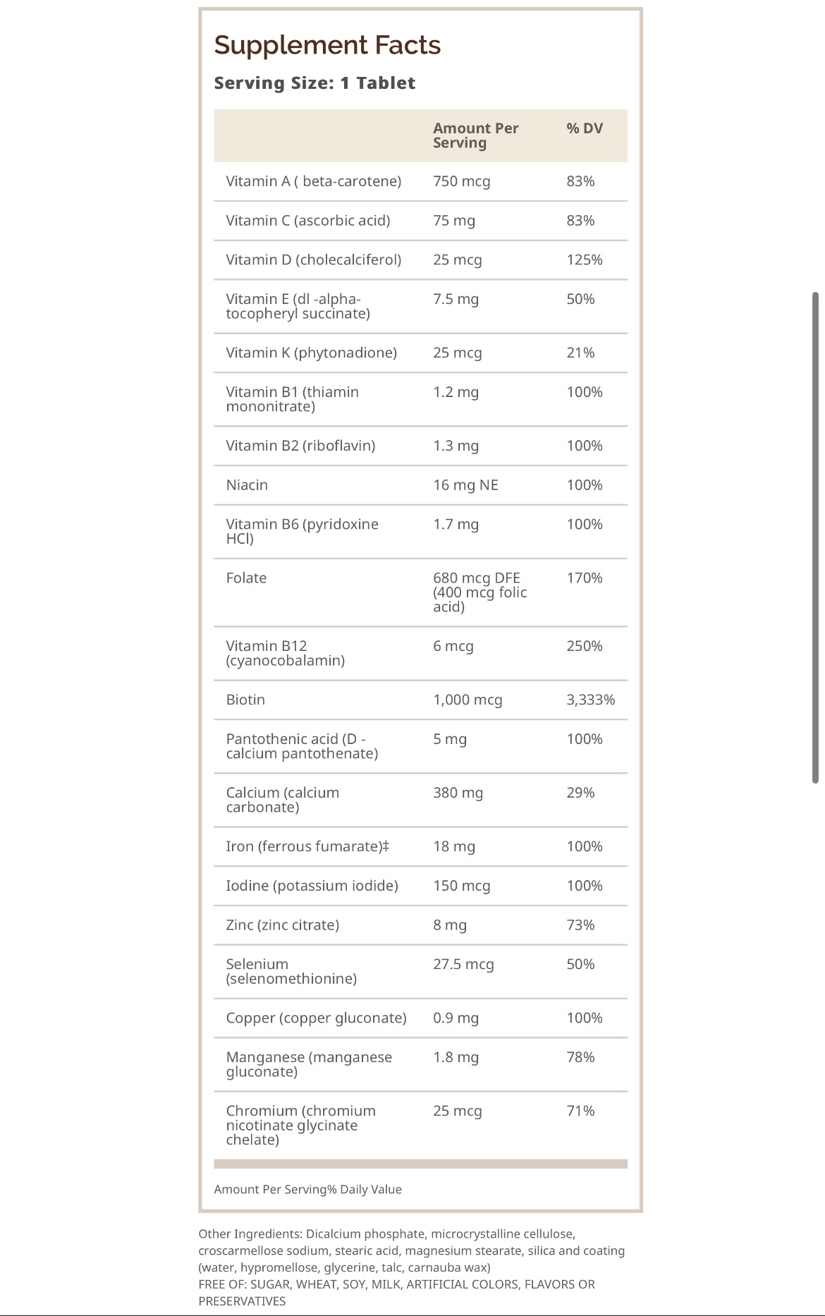 Women's Health Formula 100 Tablets