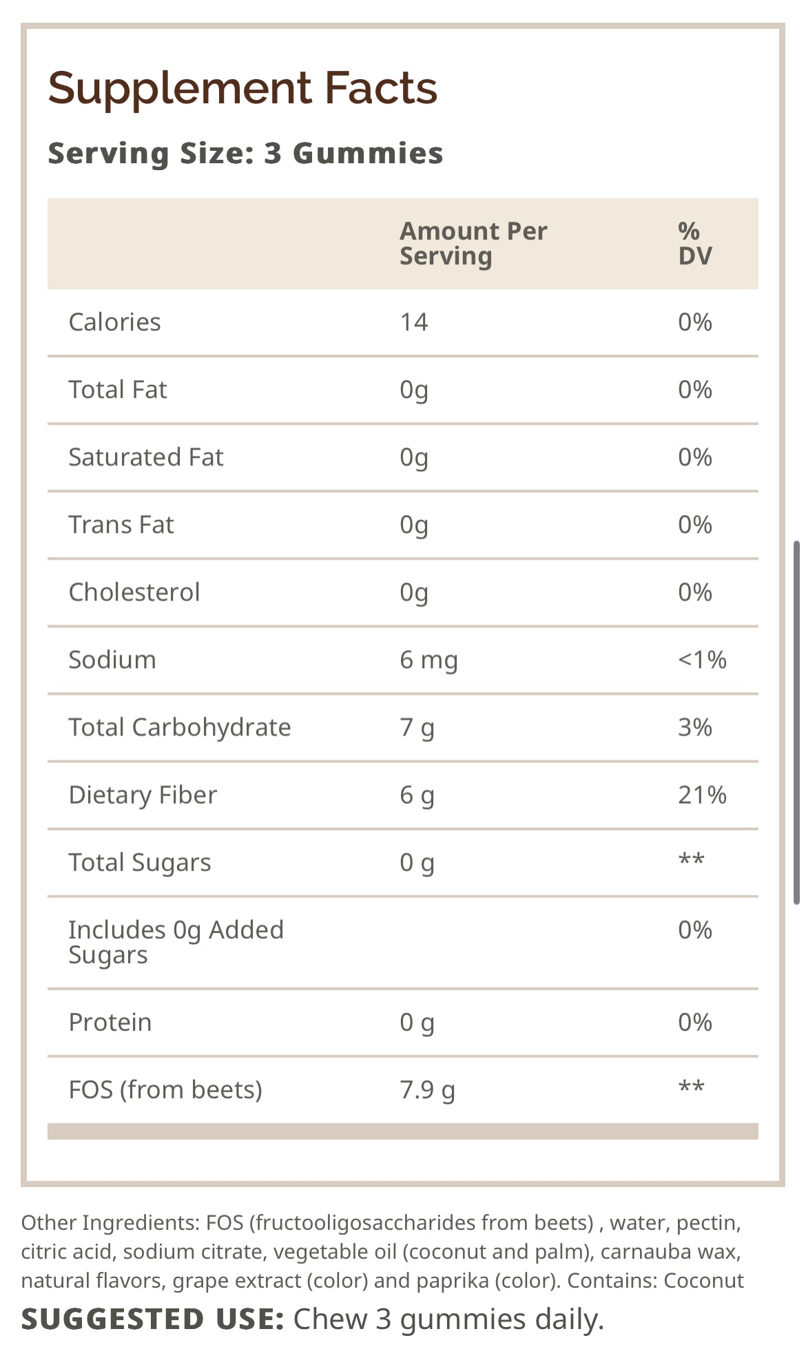 Garden Greens Multi Fruit Flavored Fiber Gummies - 120ea