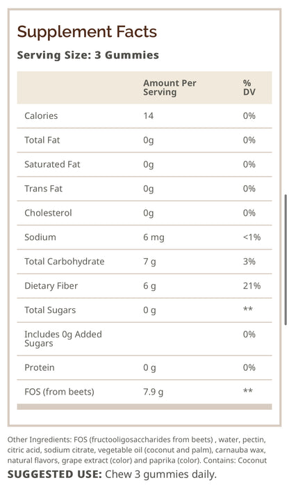 Garden Greens Multi Fruit Flavored Fiber Gummies - 120ea