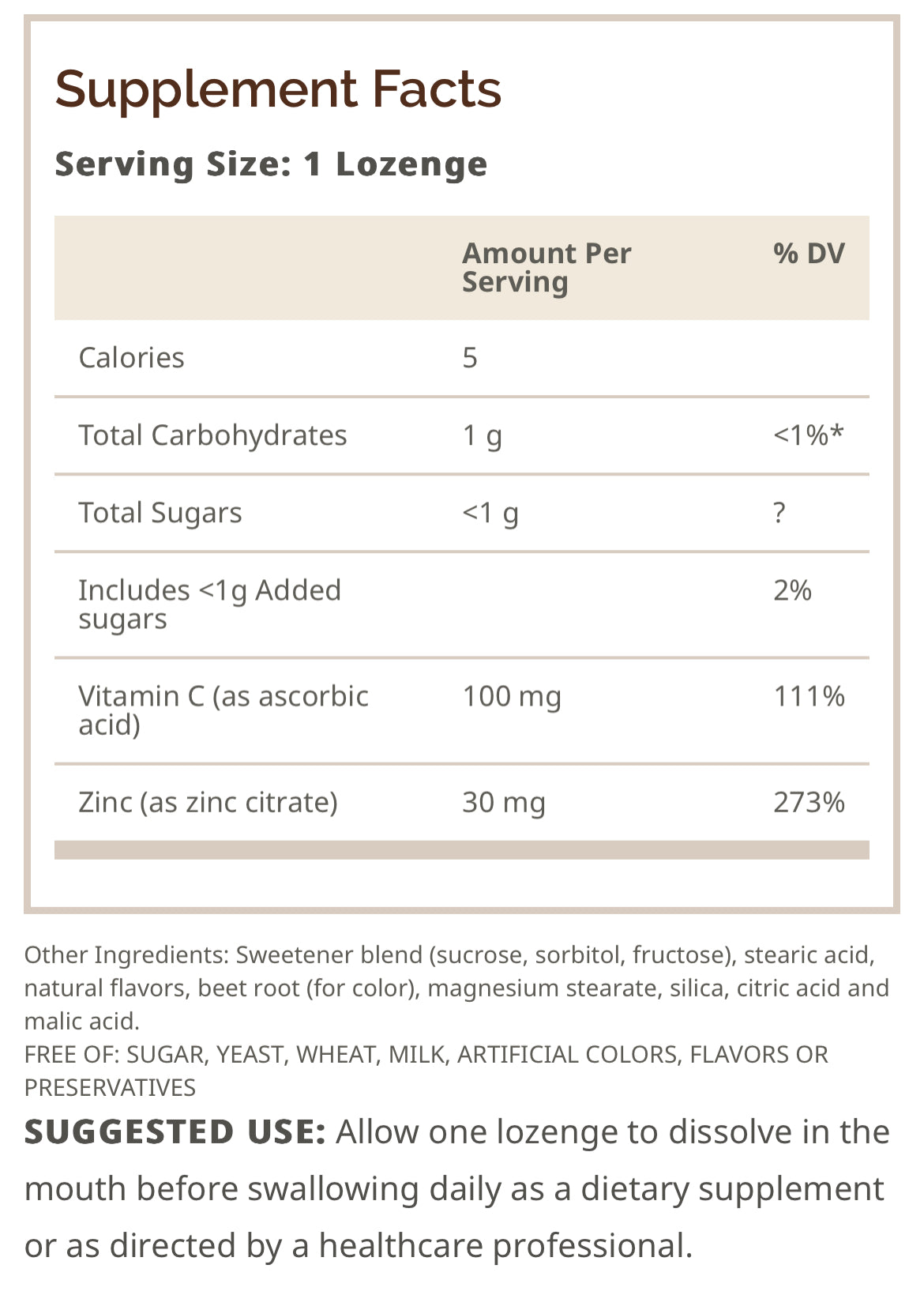 Zinc Lozenges with Vitamin C & Echinacea - Cherry Flavor